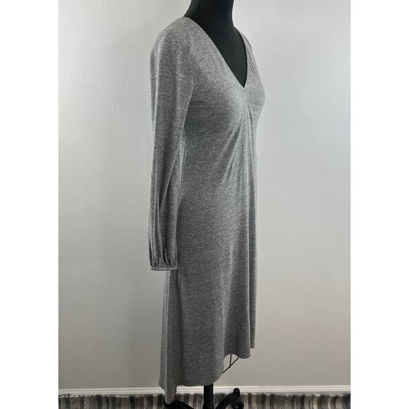 CHASER Gray V-Neckline Long Sleeve Pullover Midi Length Casual Dress Size S - Picture 3 of 6